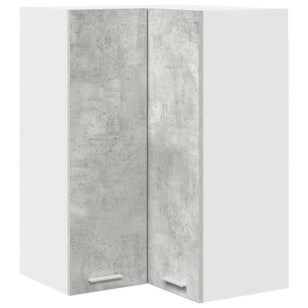 Hängeschrank mit Regal Riga Betongrau und Weiß 57 x 57 x 80 cm