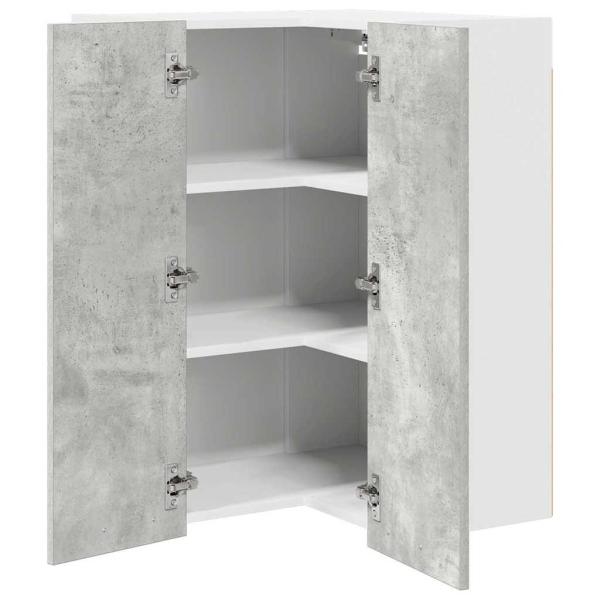 Hängeschrank mit Regal Riga Betongrau und Weiß 57 x 57 x 80 cm