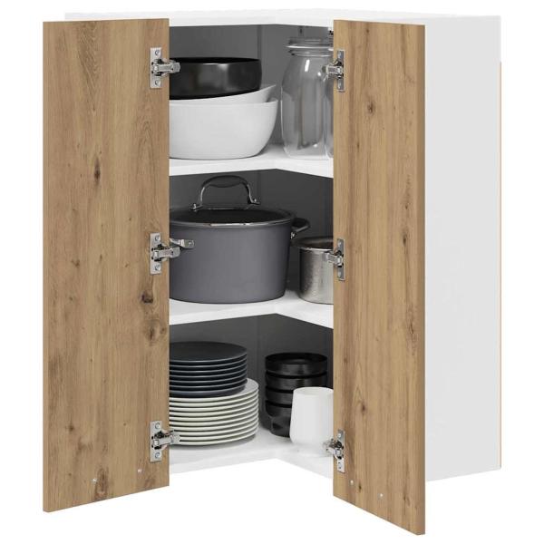 Hängeschrank Riga Artisan-Eiche und Weiß 57 x 57 x 80 cm