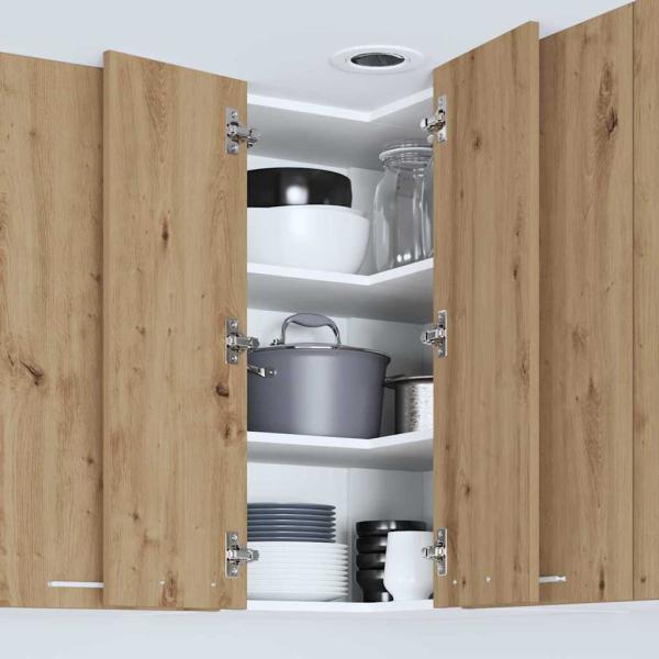 Hängeschrank Riga Artisan-Eiche und Weiß 57 x 57 x 80 cm