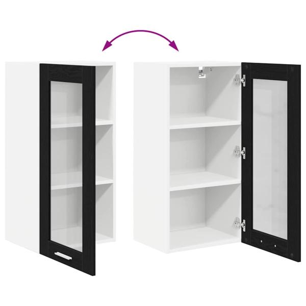 Hängeschrank Riga 2 pcs Schwarz Eichen-Optik 40 x 31 x 80 cm