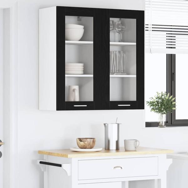 Hängeschrank Riga 2 pcs Schwarz Eichen-Optik 40 x 31 x 80 cm