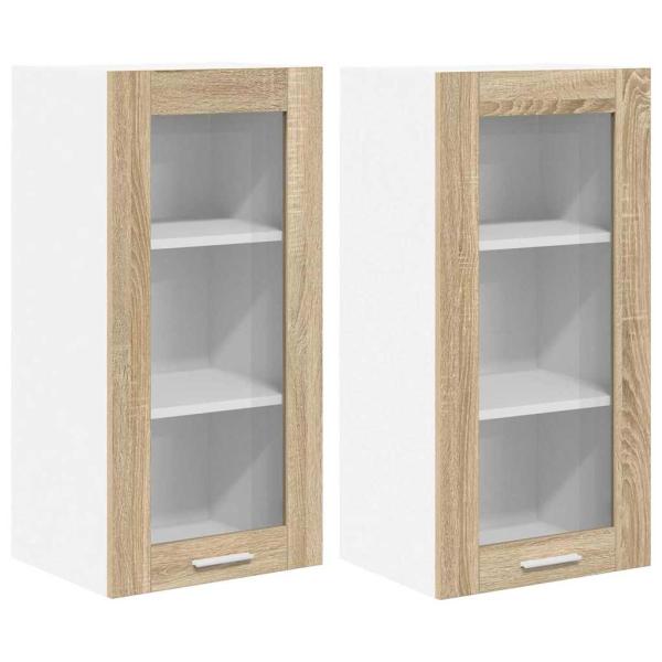 Hängeschrank mit Regal Riga 2 pcs Sonoma-Eiche 40 x 31 x 80 cm