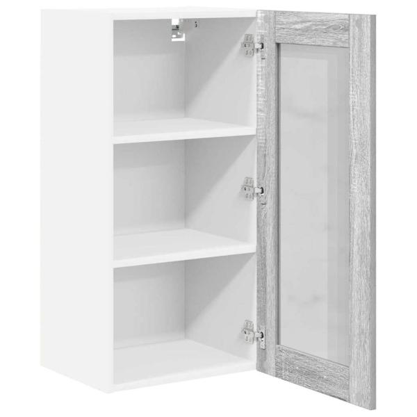 Hängeschrank mit Regal Riga 2 pcs Graues Sonoma 40 x 31 x 80 cm