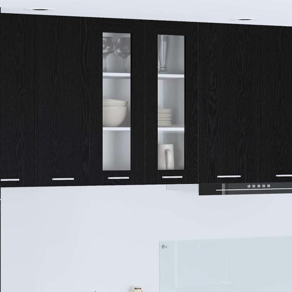 ARDEBO.de - Hängeschrank mit Tür Riga Schwarz Eichen-Optik 60 x 31 x 80 cm