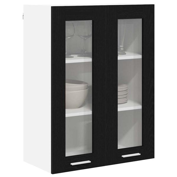Hängeschrank mit Tür Riga Schwarz Eichen-Optik 60 x 31 x 80 cm