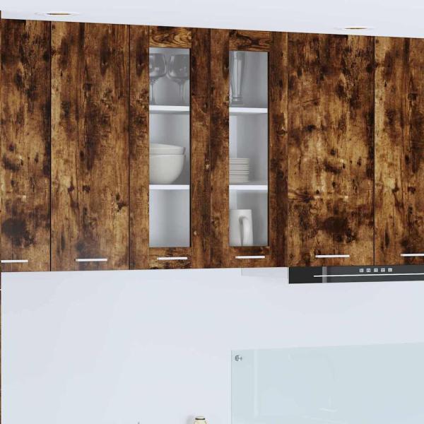 ARDEBO.de - Hängeschrank mit Regal Riga Geräucherte Eiche 60 x 31 x 80 cm