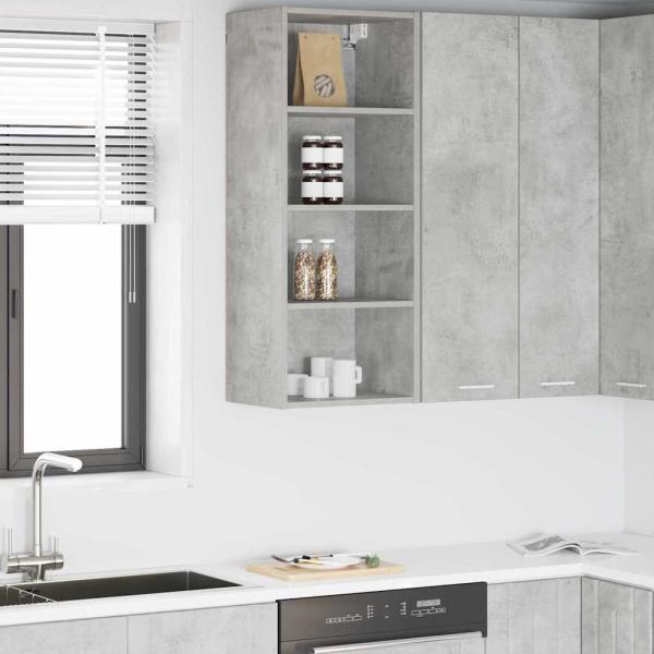 ARDEBO.de - Hängeschrank Riga Beton Grau 40 x 29,5 x 100 cm Holzwerkstoff