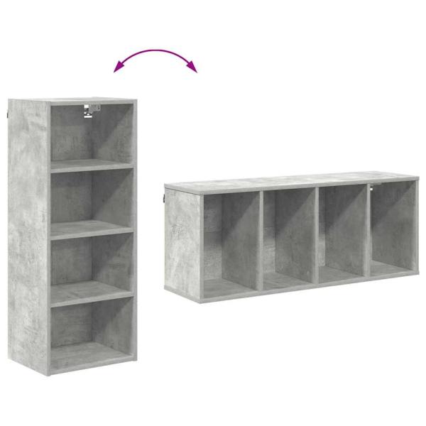 Hängeschrank Riga Beton Grau 40 x 29,5 x 100 cm Holzwerkstoff