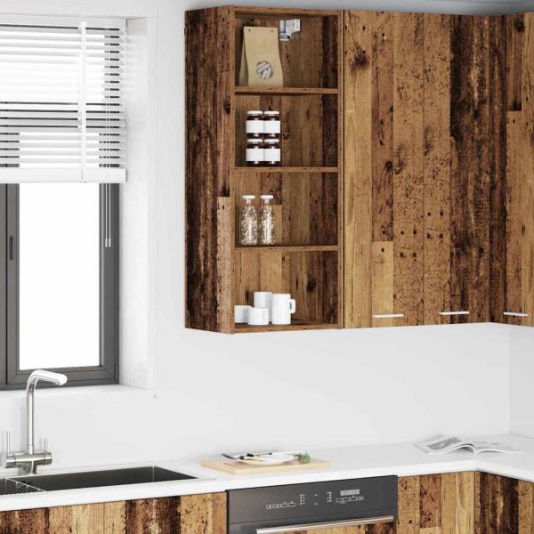 ARDEBO.de - Hängeschrank Altholz 40 x 29,5 x 100 cm Holzwerkstoff