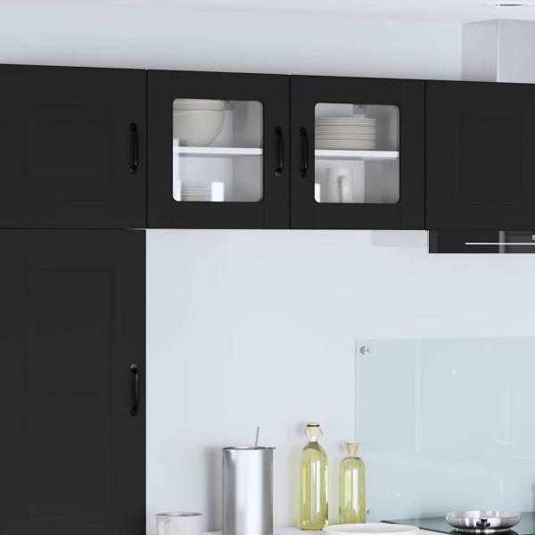 ARDEBO.de - Küchenhängeschrank 2 pcs Schwarz 40 x 31 x 40 cm Holzwerkstoff
