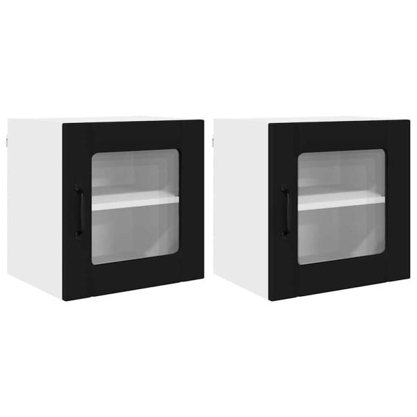 Küchenhängeschrank 2 pcs Schwarz 40 x 31 x 40 cm Holzwerkstoff