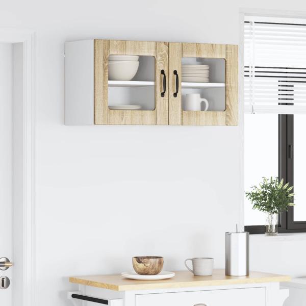 Wandglas-Schrank LUCCA 2 stk. Sonoma-Eiche Holzwerkstoff
