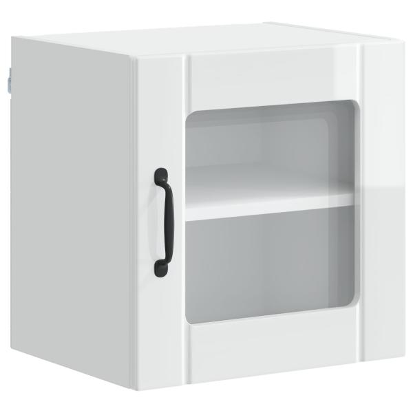 Wandglas-Schrank LUCCA Hochglanz Weiß 40 x 31 x 40 cm