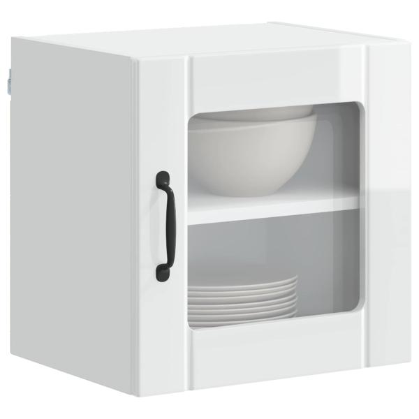 Wandglas-Schrank LUCCA Hochglanz Weiß 40 x 31 x 40 cm