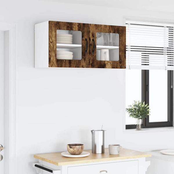 Küchenhängeschrank 2 pcs Geräucherte Eiche 40 x 31 x 40 cm