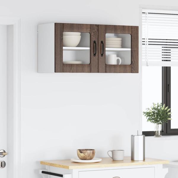 Küchenhängeschrank 2 pcs Braun Eichen-Optik 40 x 31 x 40 cm