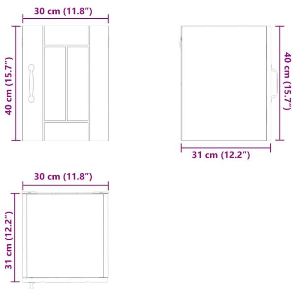 Küchenhängeschrank mit Regal Weiß 30 x 31 x 40 cm Holzwerkstoff