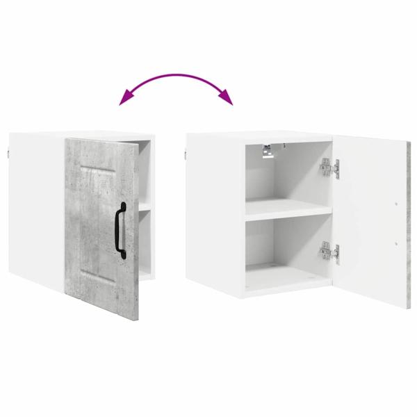Küchenhängeschrank mit Regal 2 pcs Beton Grau 30 x 31 x 40 cm