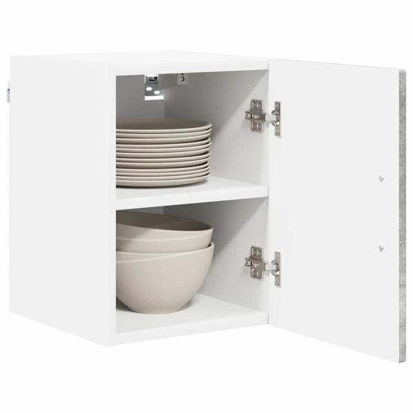 Küchenhängeschrank mit Regal 2 pcs Beton Grau 30 x 31 x 40 cm