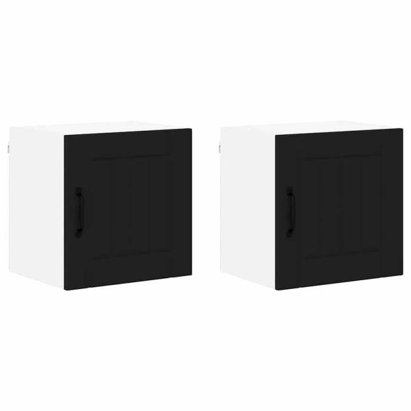 Küchenhängeschrank 2 pcs Schwarz 40 x 31 x 40 cm Holzwerkstoff