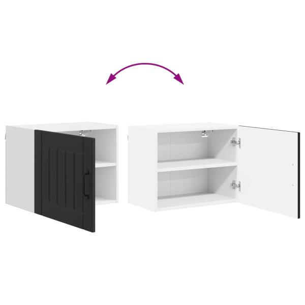 Küchenhängeschrank 2 pcs Schwarz 50 x 31 x 40 cm Holzwerkstoff