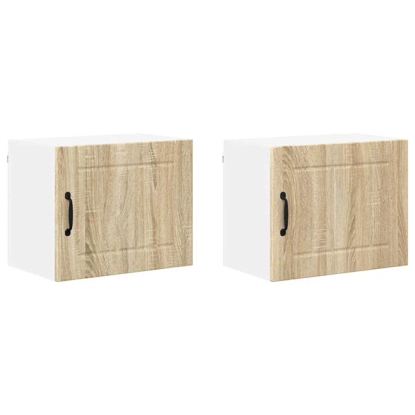 Küchenhängeschrank mit Regal 2 pcs Sonoma-Eiche 50 x 31 x 40 cm