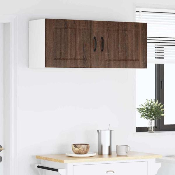 Küchenhängeschrank mit Regal Braun Eichen-Optik 50 x 31 x 40 cm