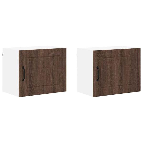 Küchenhängeschrank 2 pcs Braun Eichen-Optik 50 x 31 x 40 cm