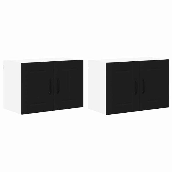 Küchenhängeschrank 2 pcs Schwarz 60 x 31 x 40 cm Holzwerkstoff