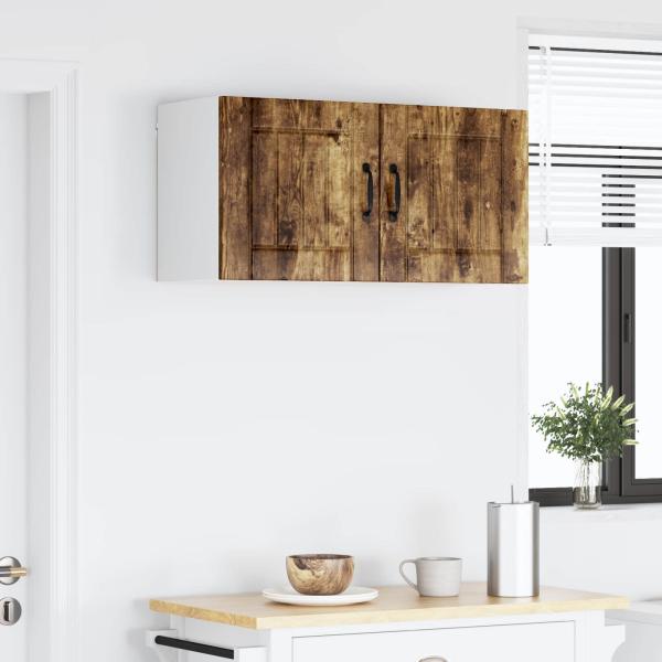 Küchenhängeschrank mit Regal Geräucherte Eiche 80 x 31 x 40 cm