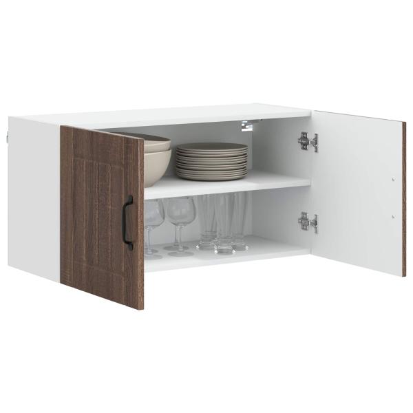 Küchenhängeschrank mit Regal Braun Eichen-Optik 80 x 31 x 40 cm