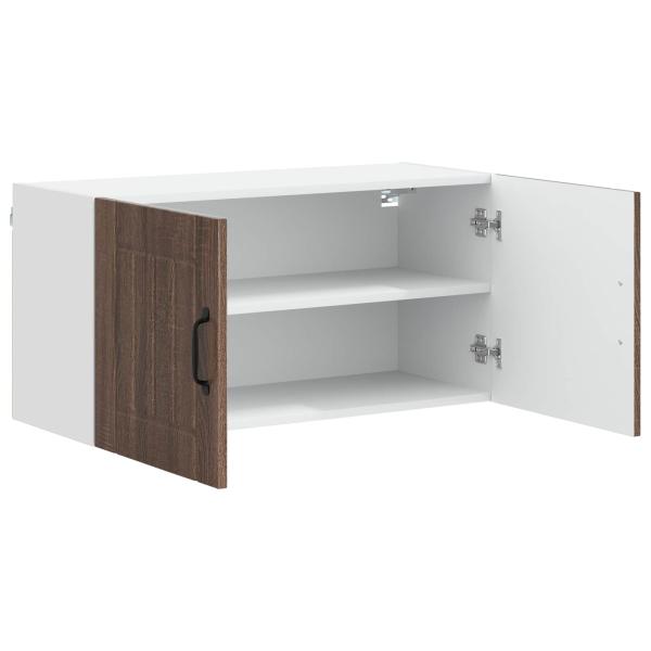 Küchenhängeschrank mit Regal Braun Eichen-Optik 80 x 31 x 40 cm