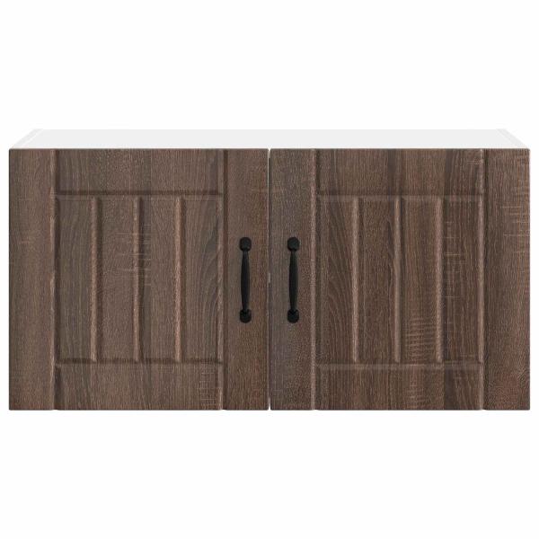 Küchenhängeschrank mit Regal Braun Eichen-Optik 80 x 31 x 40 cm
