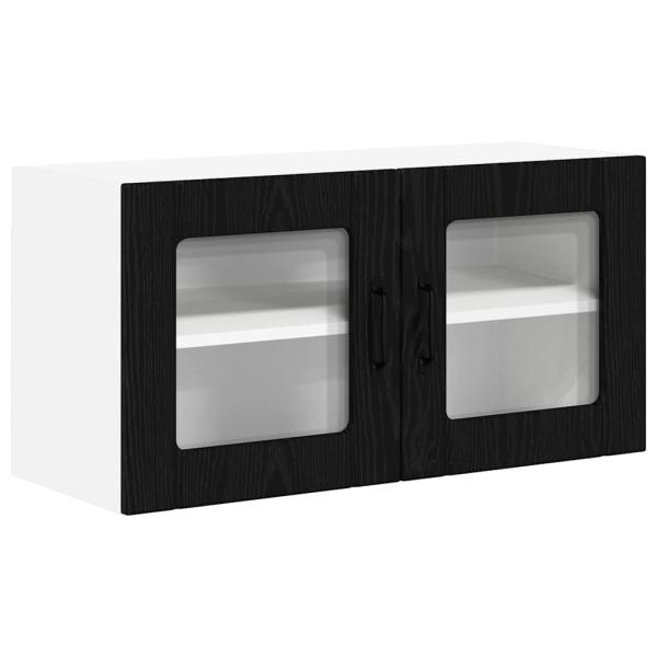 Küchenhängeschrank Schwarz Eichen-Optik 80 x 31 x 40 cm