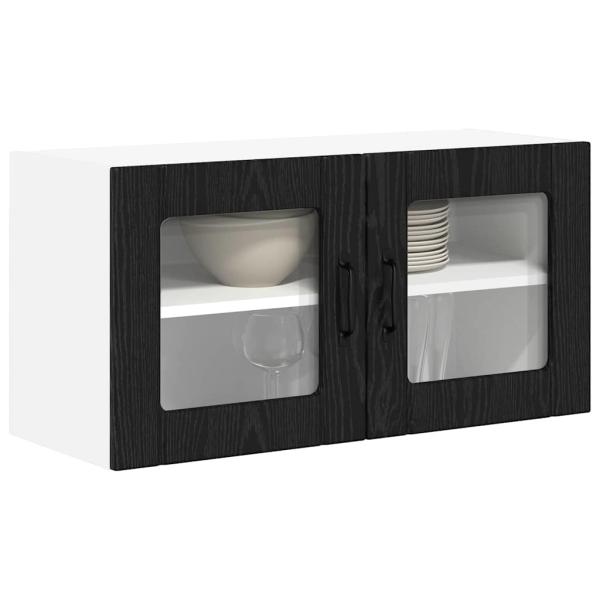 Küchenhängeschrank Schwarz Eichen-Optik 80 x 31 x 40 cm