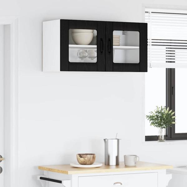 Küchenhängeschrank Schwarz Eichen-Optik 80 x 31 x 40 cm