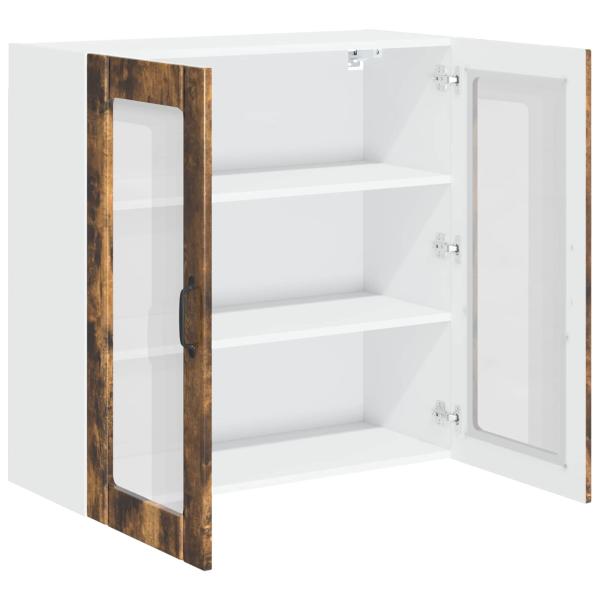 Wandglas-Schrank LUCCA Geräucherte Eiche 80 x 31 x 80 cm