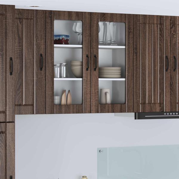 ARDEBO.de - Küchenhängeschrank mit Regal Braun Eichen-Optik 80 x 31 x 80 cm