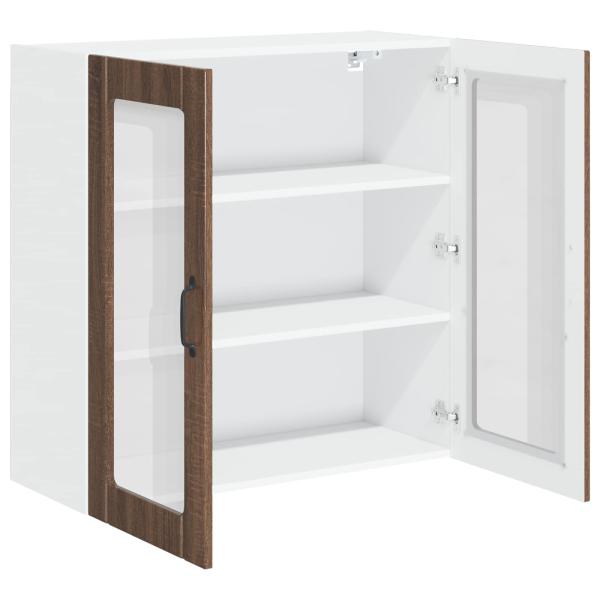Küchenhängeschrank mit Regal Braun Eichen-Optik 80 x 31 x 80 cm