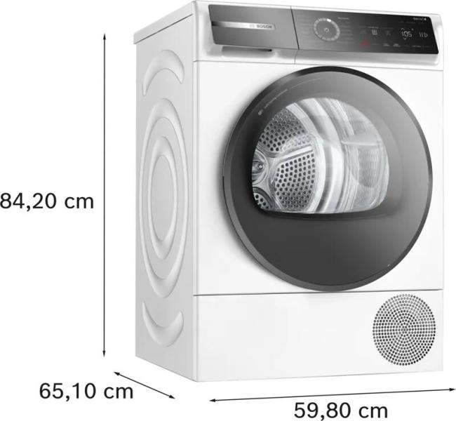 Bosch WQB246D41 Serie 8 9kg EEK: B Wärmepumpentrockner, 60 cm breit, AutoDry, SmartDry, HomeConnect, Knitterschutz, weiß