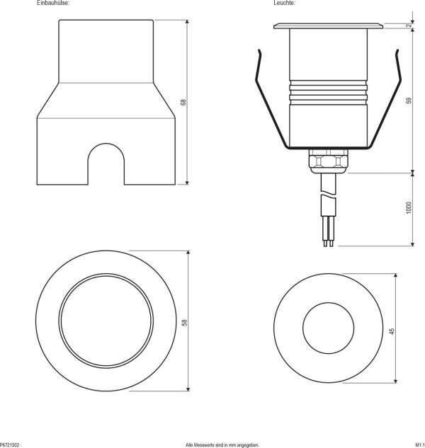 EVN LED Bodeneinbau, rund, EDS / alu, IP67, 12V/DC, 1,5W, 3000K, 62lm, Edelstahl Aluminium (P6721502)