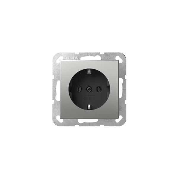 ARDEBO.de GIRA 4466600 SCHUKO-Steckdose ohne Krallen System 55 Edelstahl