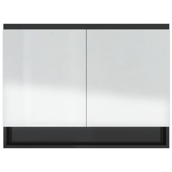 Spiegelschrank fürs Bad 80x15x60 cm Glänzend Schwarz