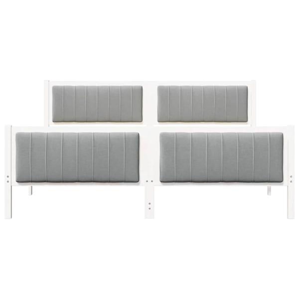 Bettgestell Weiß und hellgrau 180 x 200 cm Massivholz Kiefer