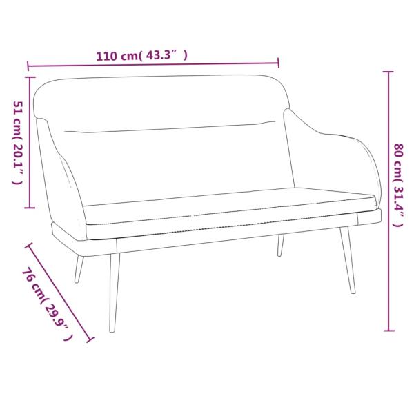 Sitzbank Blau 110x76x80 cm Samt