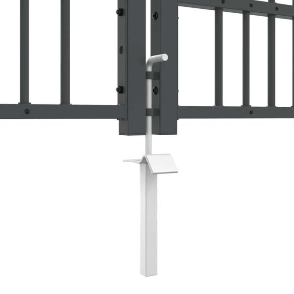 Zauntor mit Speer-Top mit Schloss Grau 305 x 125 cm Stahl
