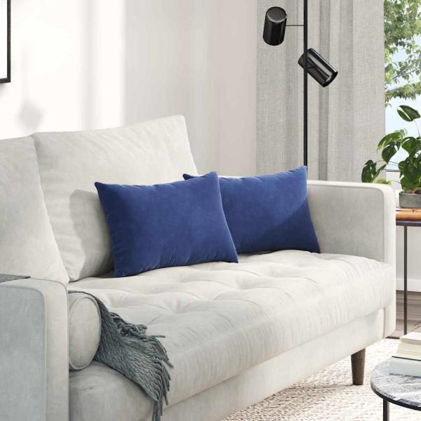 ARDEBO.de - Sofakissen 2 pcs Polizeiblau 50 x 30 cm Cordstoff
