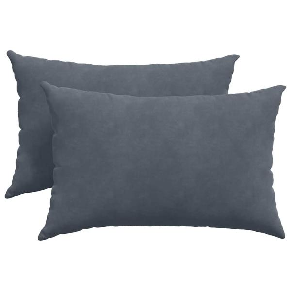 Sofakissen 2 pcs Dunkelgrau 60 x 40 cm Cordstoff