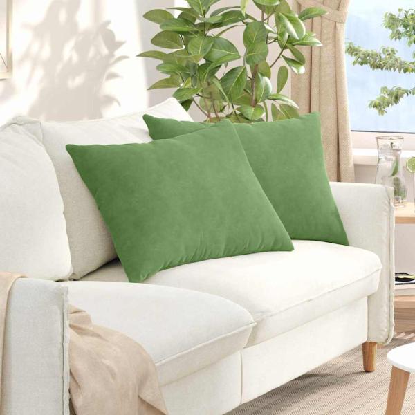 ARDEBO.de - Sofakissen 2 pcs Hellgrün 70 x 50 cm Cordstoff